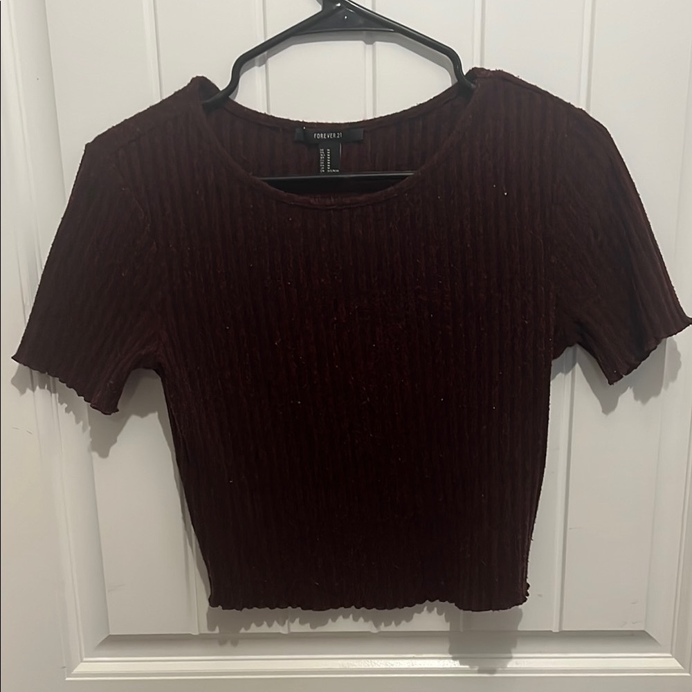 Ribbed Burgundy Top